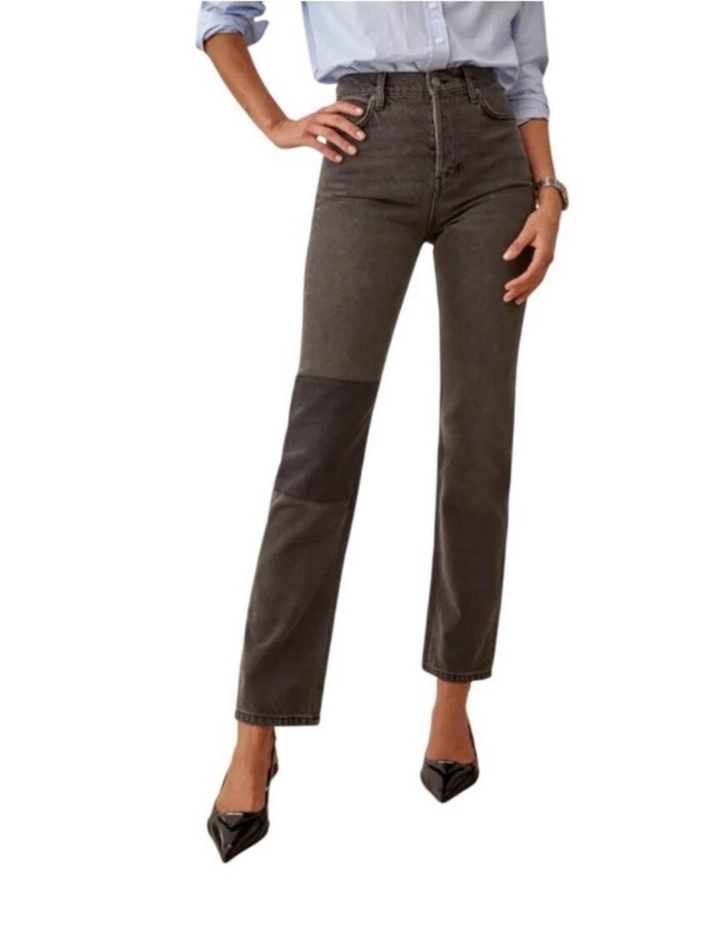 Reformation Cynthia Patch High Rise Straight
Jeans size 31